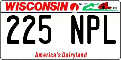 WI license plate 225NPL