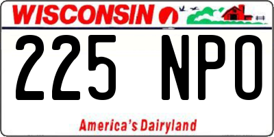 WI license plate 225NPO