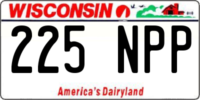 WI license plate 225NPP