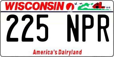 WI license plate 225NPR