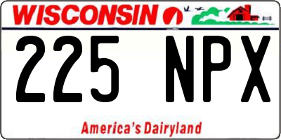 WI license plate 225NPX