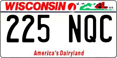 WI license plate 225NQC