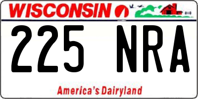 WI license plate 225NRA