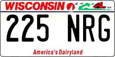WI license plate 225NRG