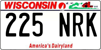 WI license plate 225NRK