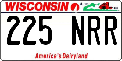 WI license plate 225NRR
