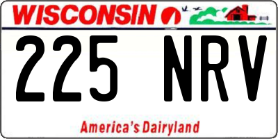 WI license plate 225NRV