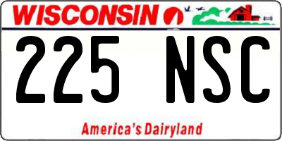 WI license plate 225NSC