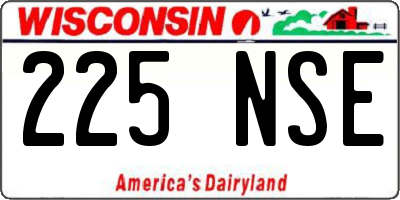 WI license plate 225NSE