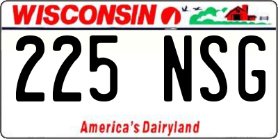 WI license plate 225NSG