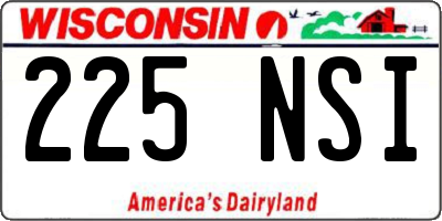 WI license plate 225NSI
