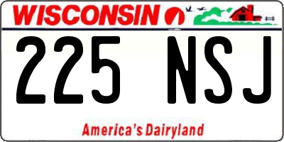 WI license plate 225NSJ