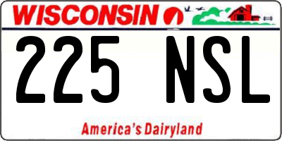 WI license plate 225NSL