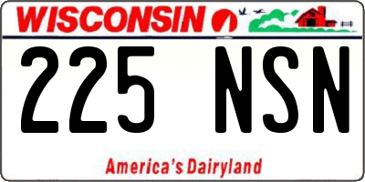 WI license plate 225NSN