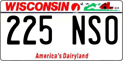 WI license plate 225NSO