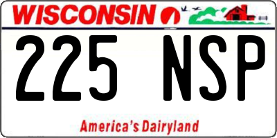 WI license plate 225NSP