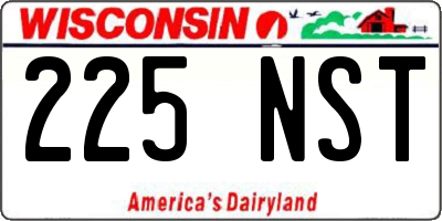 WI license plate 225NST
