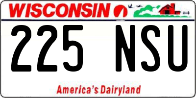 WI license plate 225NSU