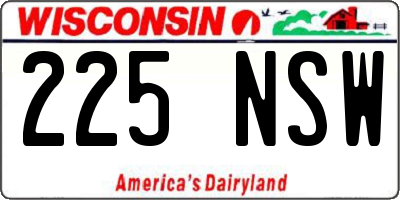 WI license plate 225NSW