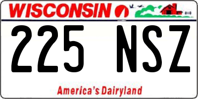 WI license plate 225NSZ
