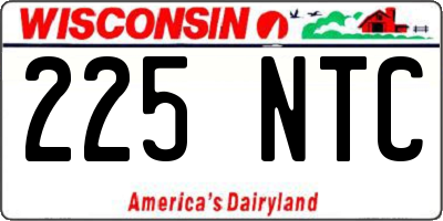 WI license plate 225NTC