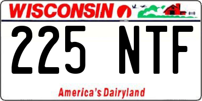 WI license plate 225NTF
