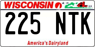 WI license plate 225NTK