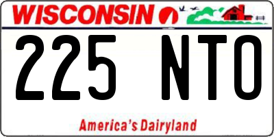 WI license plate 225NTO
