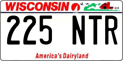WI license plate 225NTR