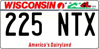 WI license plate 225NTX