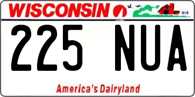 WI license plate 225NUA