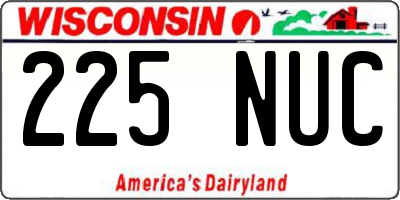 WI license plate 225NUC