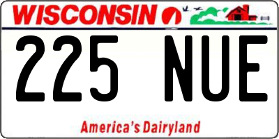WI license plate 225NUE