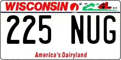 WI license plate 225NUG