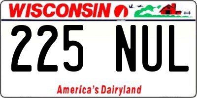 WI license plate 225NUL