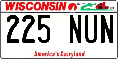 WI license plate 225NUN