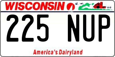 WI license plate 225NUP