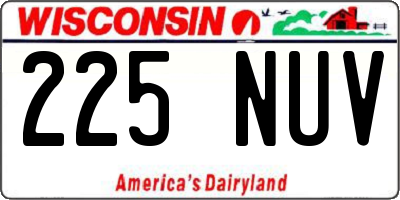 WI license plate 225NUV
