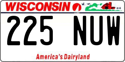 WI license plate 225NUW