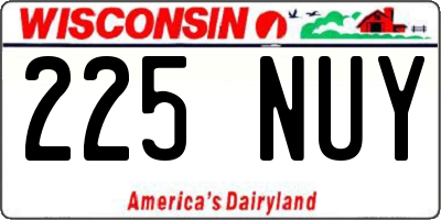 WI license plate 225NUY