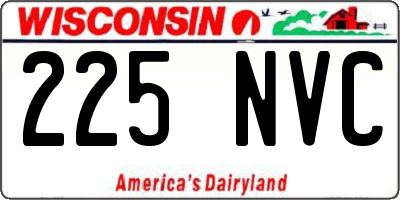 WI license plate 225NVC