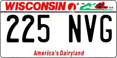 WI license plate 225NVG
