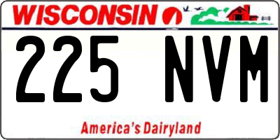 WI license plate 225NVM