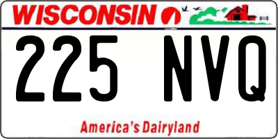 WI license plate 225NVQ