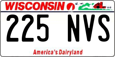 WI license plate 225NVS