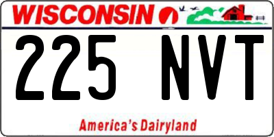 WI license plate 225NVT