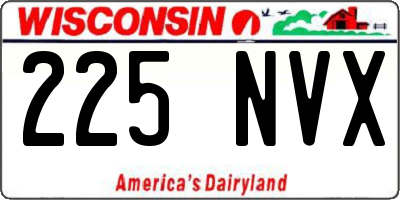 WI license plate 225NVX