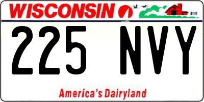 WI license plate 225NVY