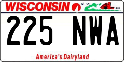 WI license plate 225NWA
