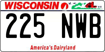 WI license plate 225NWB